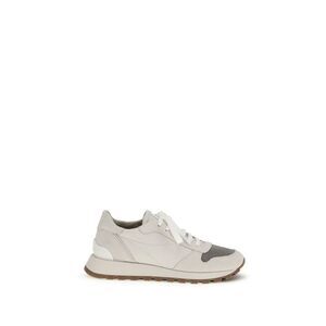Brunello Cucinelli Women Precious Toe Sneakers In Suede And Techno Fabric